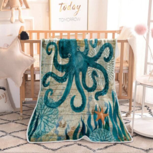 Avensio Octopus Pattern Throw Blanket – Soft & Cozy