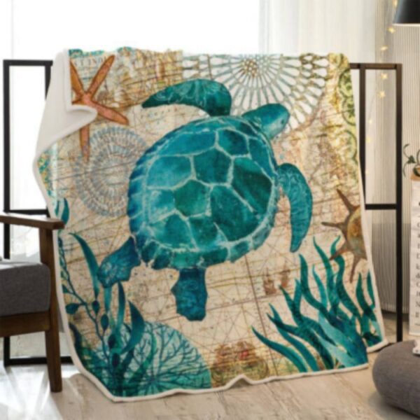 Avensio Turtle Pattern Throw Blanket – Soft & Stylish